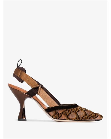 colibri slingback pump main color brown colibri slingback pump fendi|Fendi colibri mesh pumps.